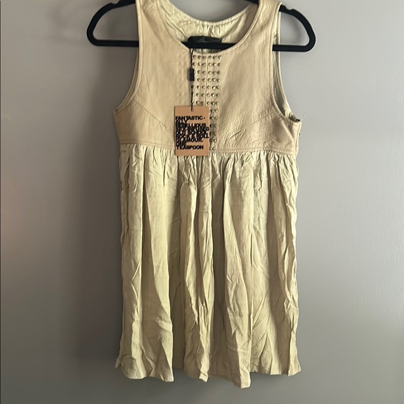 One Teaspoon Dresses & Skirts - One Teaspoon Cream Studded Leather Top Dress